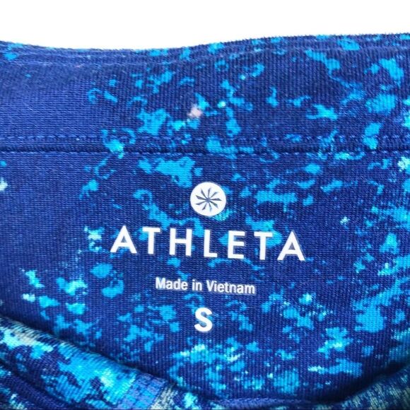 ATHLETA | Be Free Splatter Cropped Leggings Knicker Length Blue Women’s Size S - Picture 11 of 14